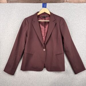 Lafayette 148 New York Blazer Womens 6 Purple Herringbone 100% Wool Jacket Work